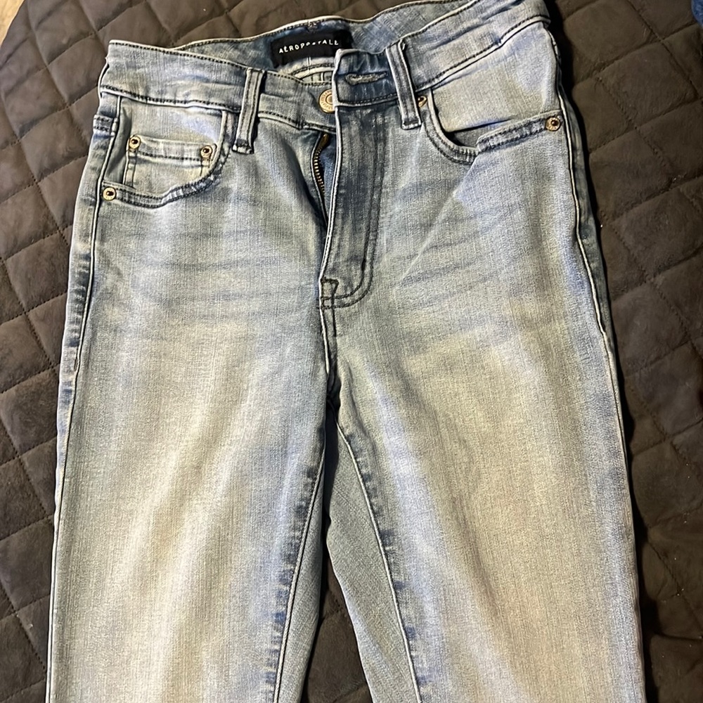 Light wash blue jeans